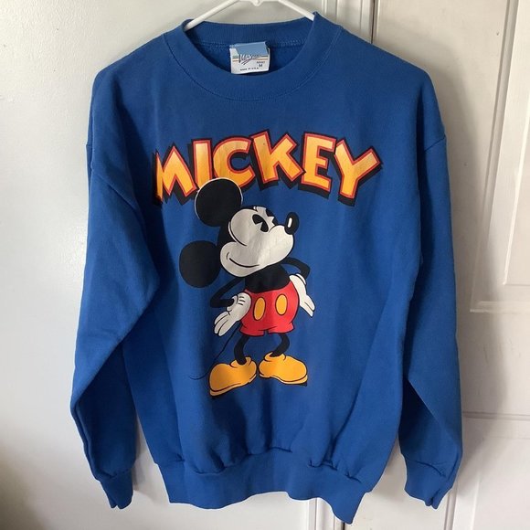 Disney Other - Mickey Mouse Disney Size medium m Velva sheen Hard tag made in USA America Blue